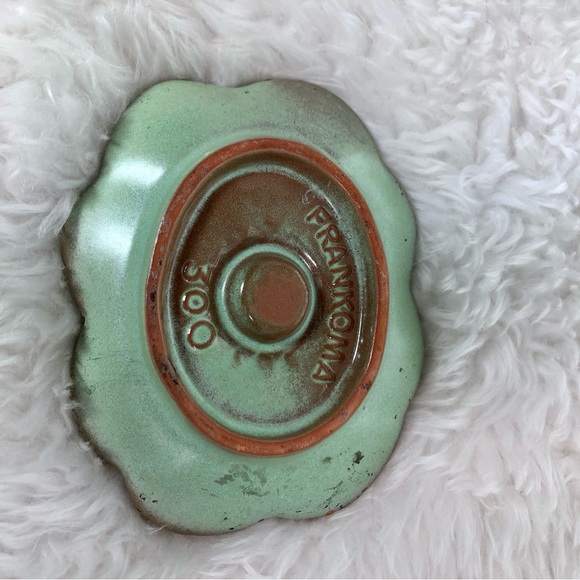 FRANKOMA GREEN PRAIRIE FOUR LEAF CLOVER CANDLE HOLDER - Picture 4 of 5